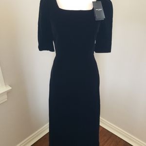 Black Midi Velour Dress-Very Kate Middleton